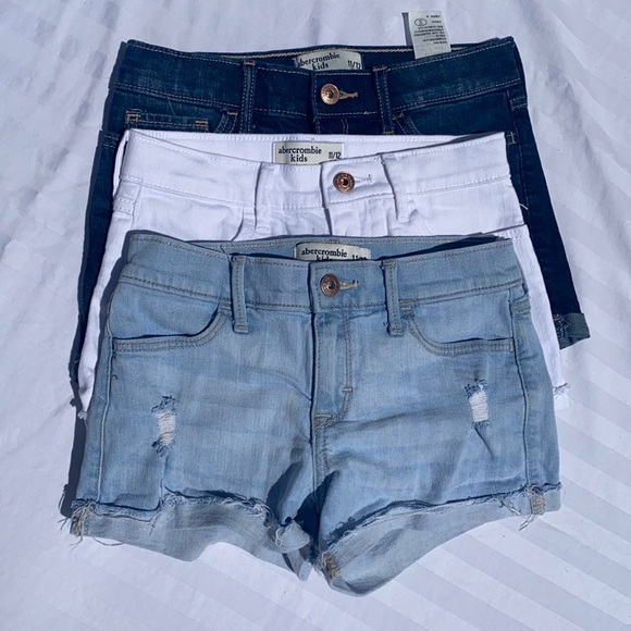 3 pairs of Jean shorts Abercrombie kids girls - Picture 3 of 3